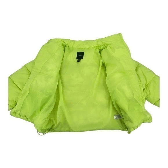 Forever 21 Green Puffer Jacket Womens Medium Polyester Fill Draw String‎ Bottom - Picture 4 of 9